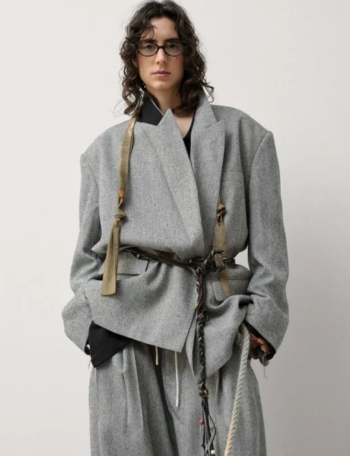 Grey Suit Oversized Blazer
