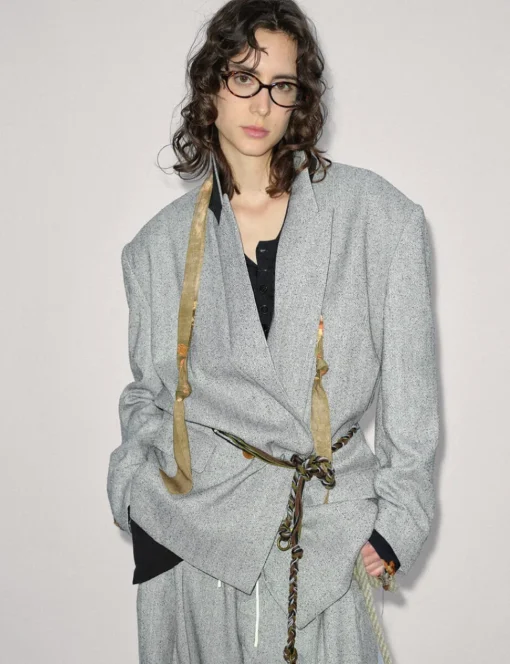 Grey Suit Oversized Blazer