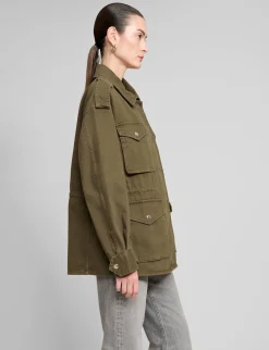 Khaki Cotton Cargo Jacket