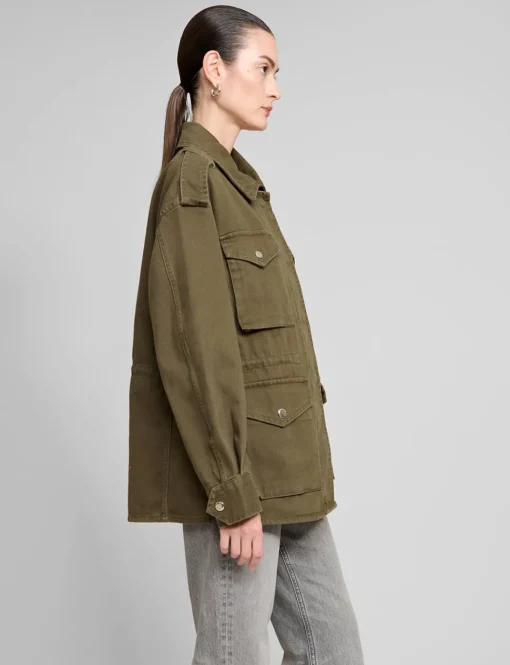Khaki Cotton Cargo Jacket