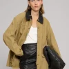 Leather Collar Barn Jacket-BESTSELLER