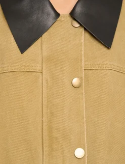 Leather Collar Barn Jacket-BESTSELLER
