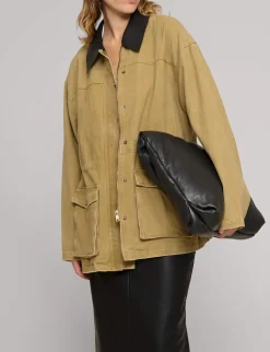 Leather Collar Barn Jacket-BESTSELLER