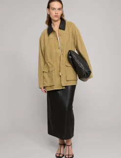 Leather Collar Barn Jacket-BESTSELLER