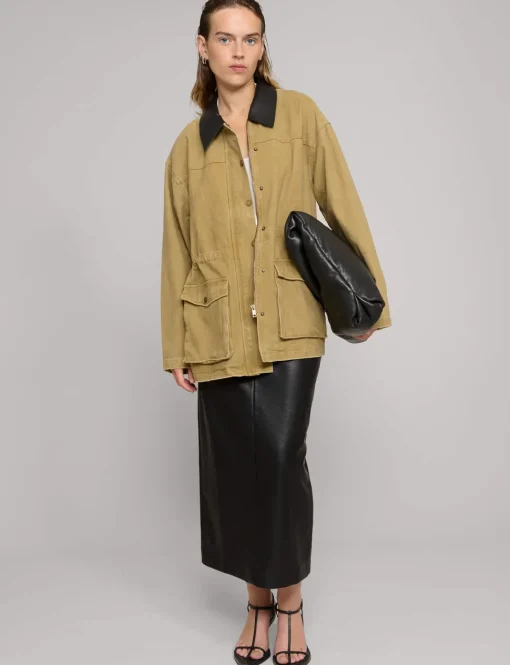 Leather Collar Barn Jacket-BESTSELLER