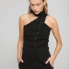 Mara Choker Neck-Strap Button Top