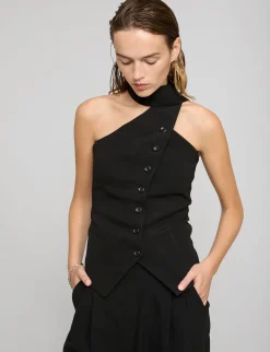 Mara Choker Neck-Strap Button Top