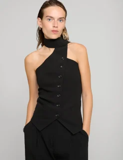Mara Choker Neck-Strap Button Top