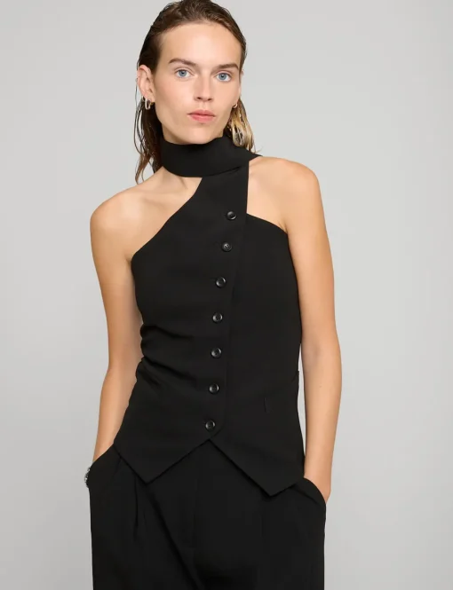 Mara Choker Neck-Strap Button Top