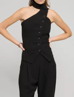 Mara Choker Neck-Strap Button Top