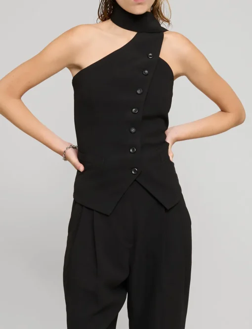 Mara Choker Neck-Strap Button Top