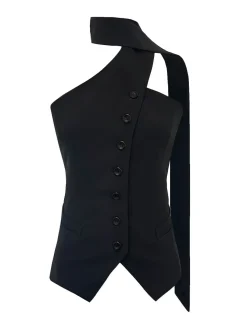 Mara Choker Neck-Strap Button Top
