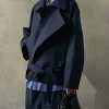 Navy Crop Trench Jacket