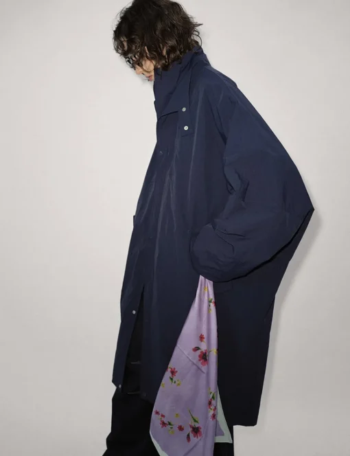 Navy Oversized Parka Jacket
