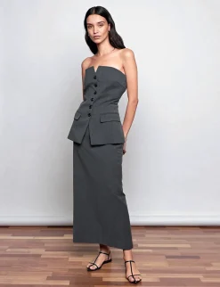 Nia Grey Maxi Skirt