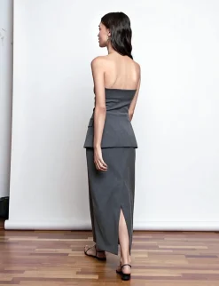 Nia Grey Maxi Skirt