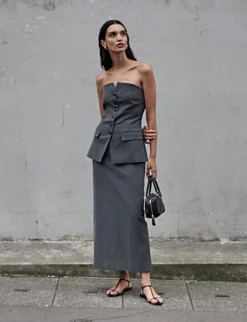 Nia Grey Maxi Skirt