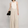 Oat Linen Wide Leg Pants