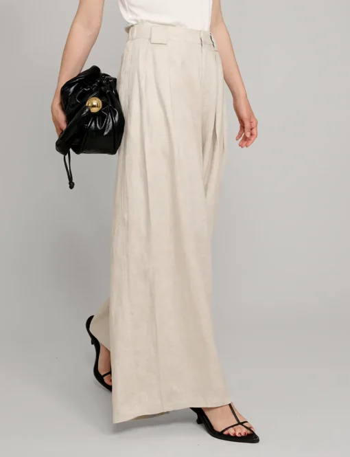 Oat Linen Wide Leg Pants