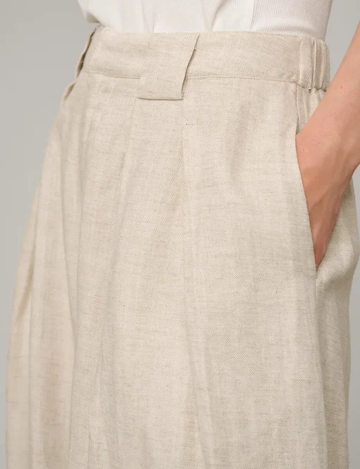 Oat Linen Wide Leg Pants