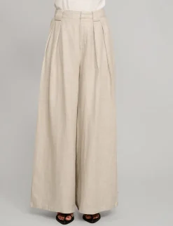 Oat Linen Wide Leg Pants