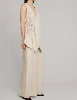Oat Linen Wide Leg Pants