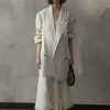 Oat Oversized Linen-Blend Blazer