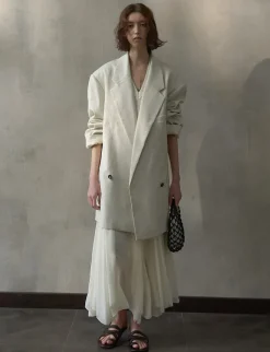 Oat Oversized Linen-Blend Blazer