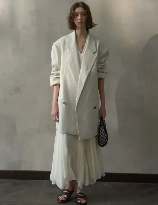 Oat Oversized Linen-Blend Blazer