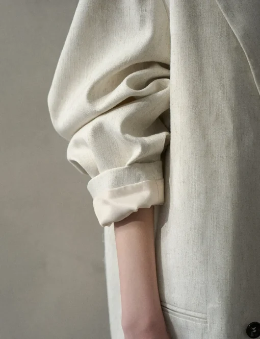 Oat Oversized Linen-Blend Blazer