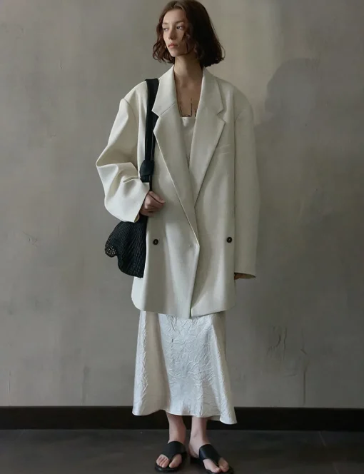 Oat Oversized Linen-Blend Blazer