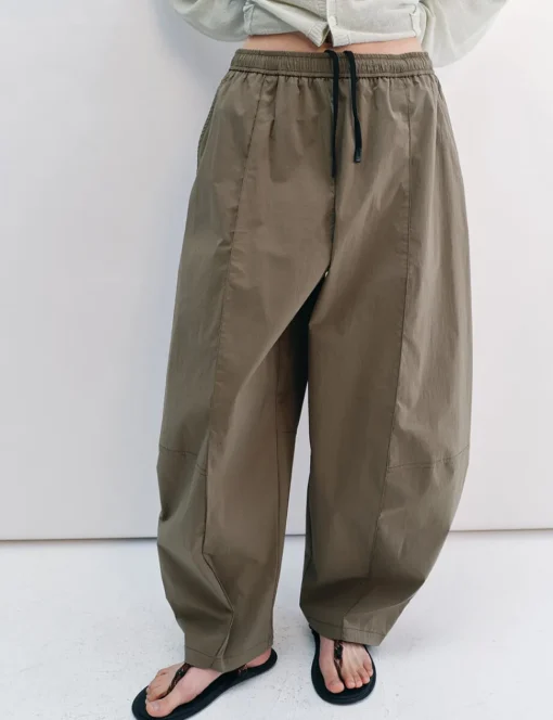 Olive Barrel Parachute Pants -PREORDER