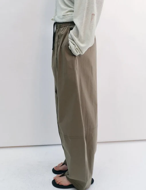 Olive Barrel Parachute Pants -PREORDER