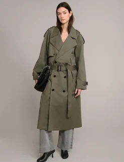 Olive Oversized Trench Jacket