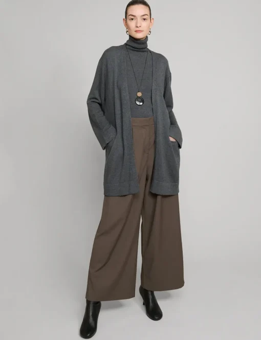 Oversized Grey Knit Cardigan