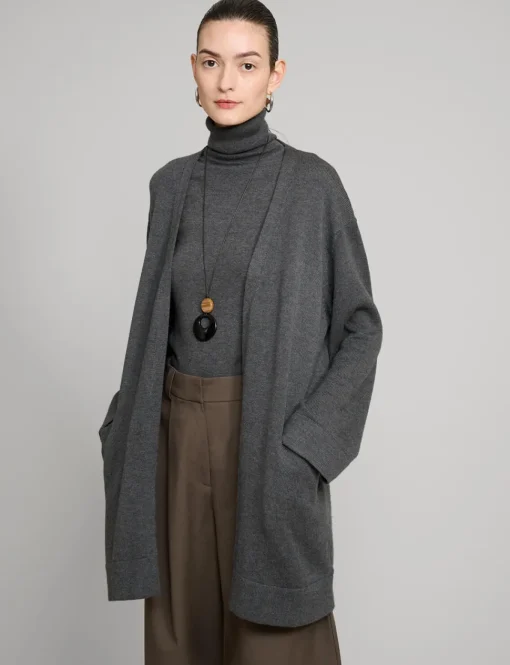Oversized Grey Knit Cardigan