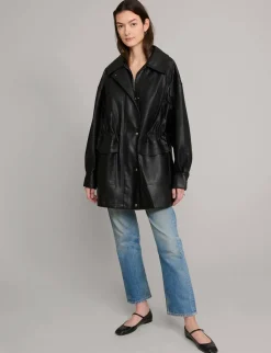 Oversized Leather Parka Jacket