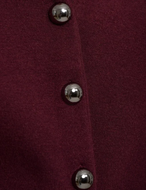 Padded Knit Silver Button Top