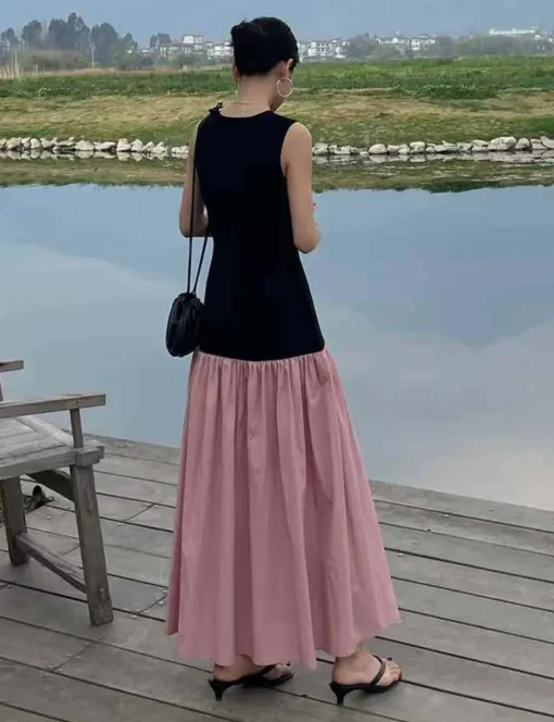 Pink Drop Waist Dress-BESTSELLER