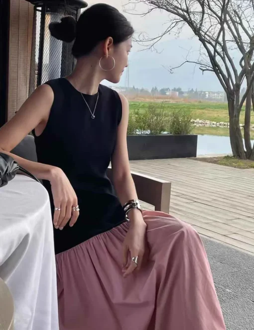 Pink Drop Waist Dress-BESTSELLER