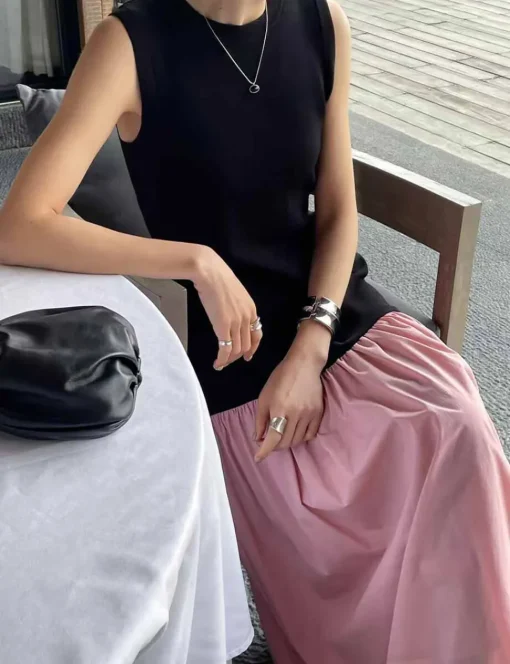 Pink Drop Waist Dress-BESTSELLER