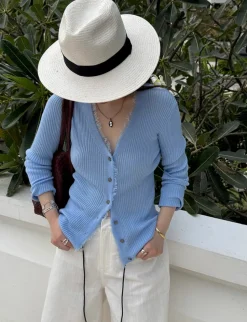 Powder Blue Fringe Cardigan
