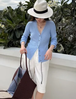 Powder Blue Fringe Cardigan