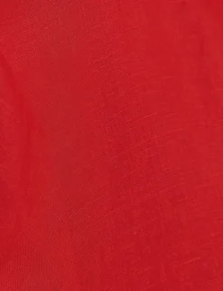 Red Linen Oversized Shirt