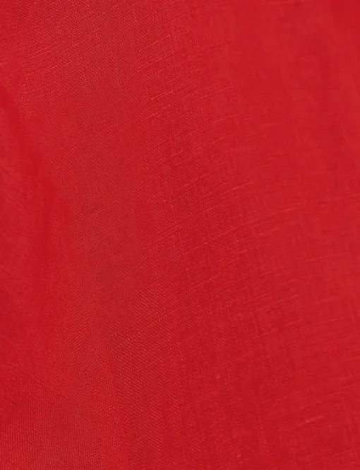 Red Linen Oversized Shirt