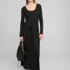 Sleeve-Tie Long Sleeve Dress