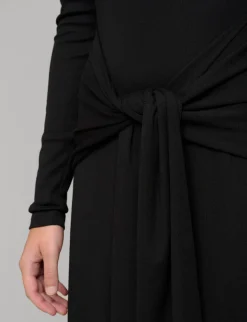 Sleeve-Tie Long Sleeve Dress
