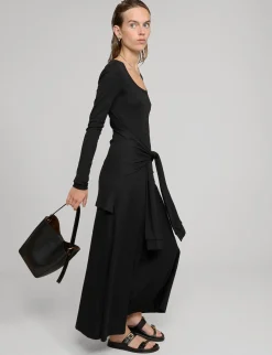 Sleeve-Tie Long Sleeve Dress