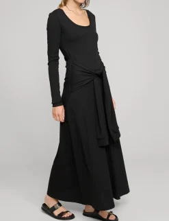 Sleeve-Tie Long Sleeve Dress