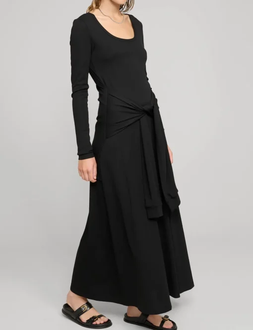 Sleeve-Tie Long Sleeve Dress